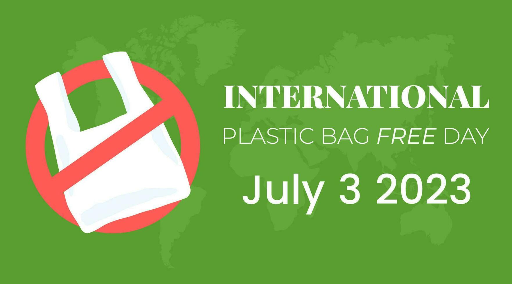 International plastic bag free day flat design vector 24208755 Vector