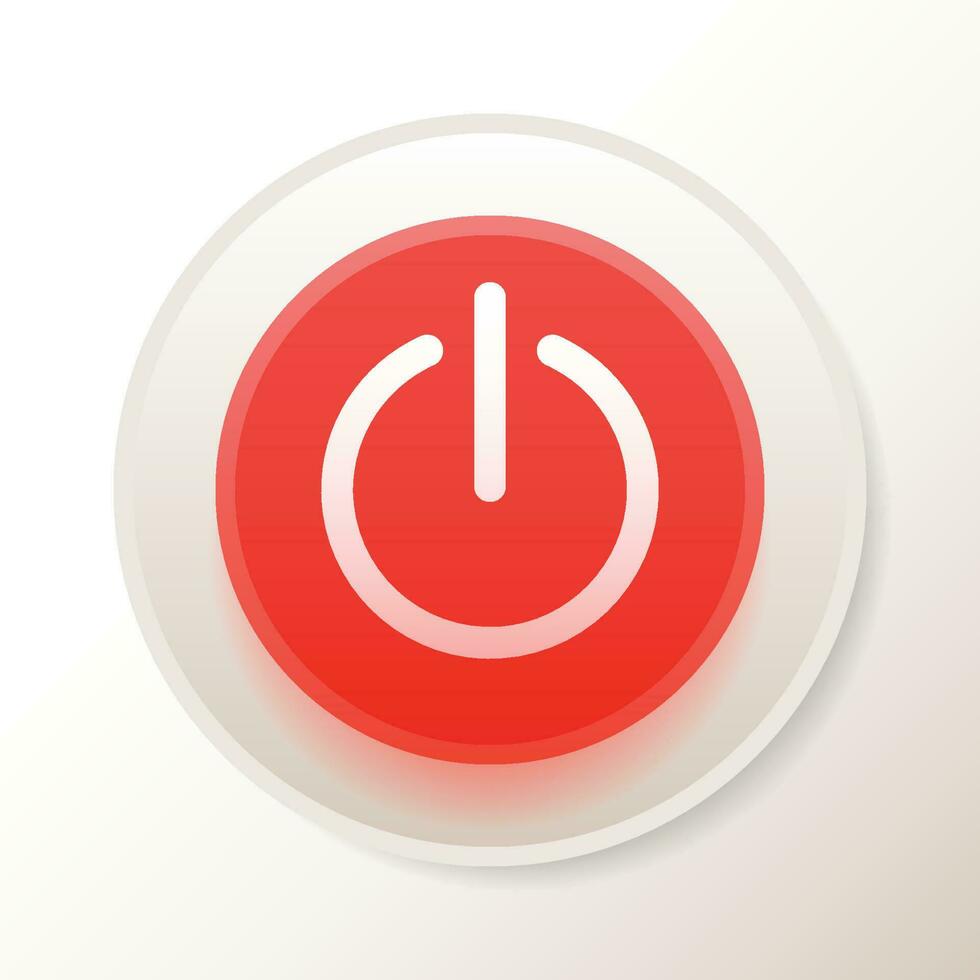 Power button front device panel vector icon