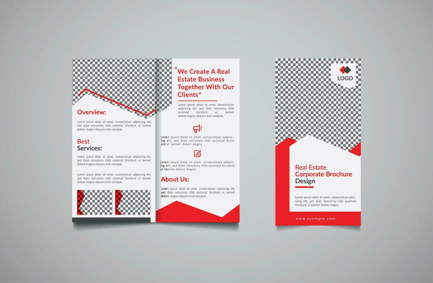 DL business brochure template, Dl Bifold brochure vector