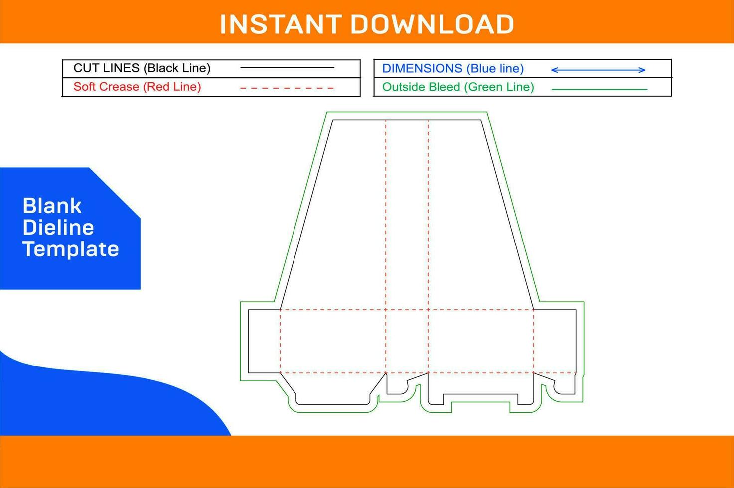Corrugated cardboard stackable bin box or Wholesalers Open Top Bin Box dieline template and 3D vector file Blank dieline template