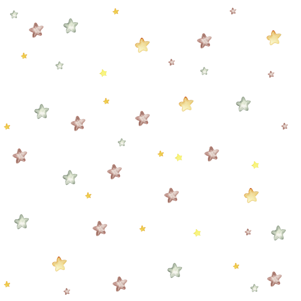Watercolor hand painted stars seamless pattern. png