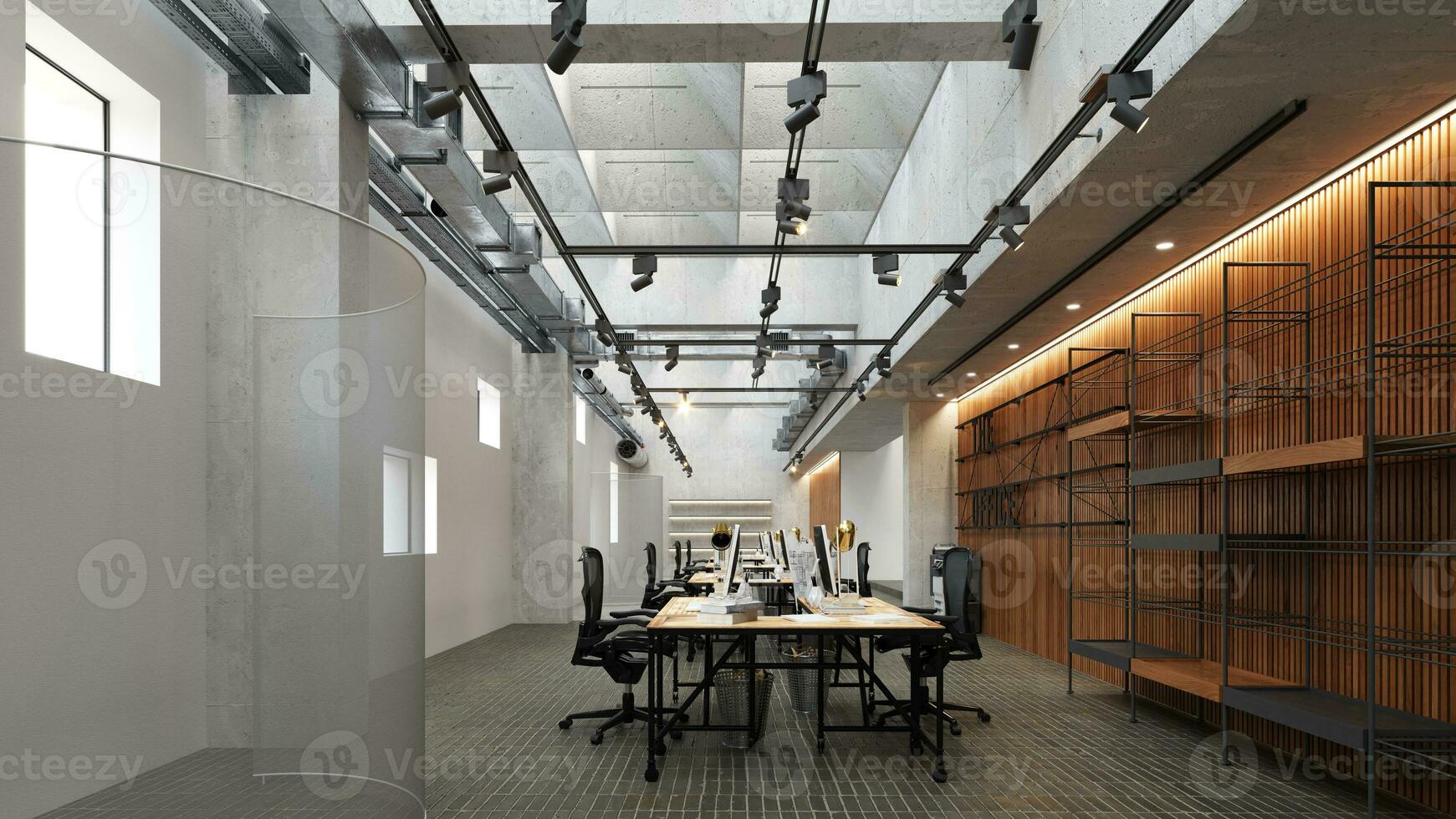 Office interior in loft style. photo