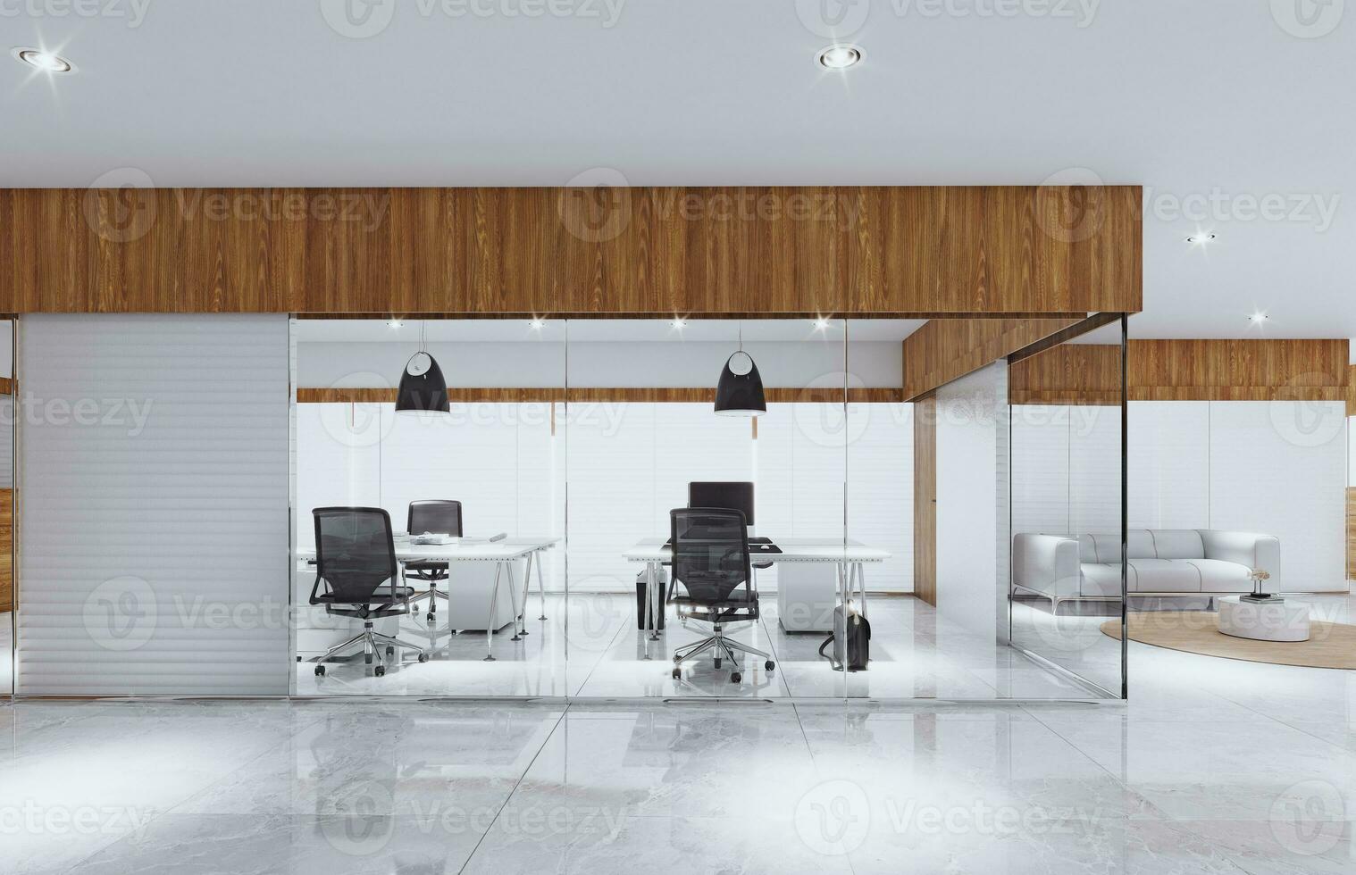 Modern office space. Work space illustration. photo