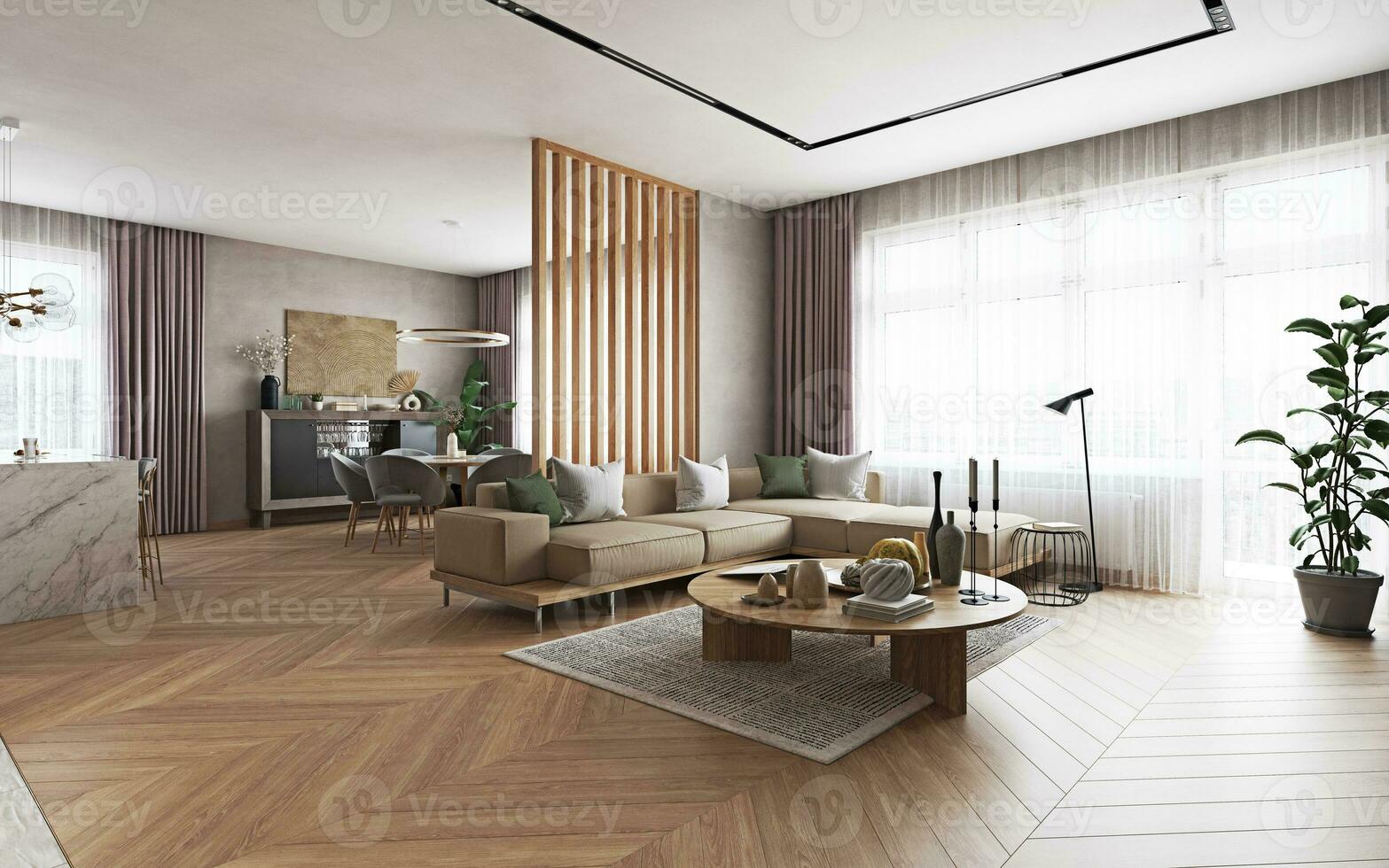 Modern living interior. photo