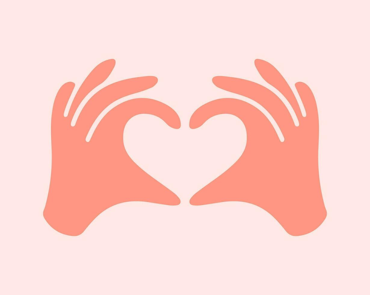 Hands making or formatting a heart symbol icon. I love you heart sign. vector