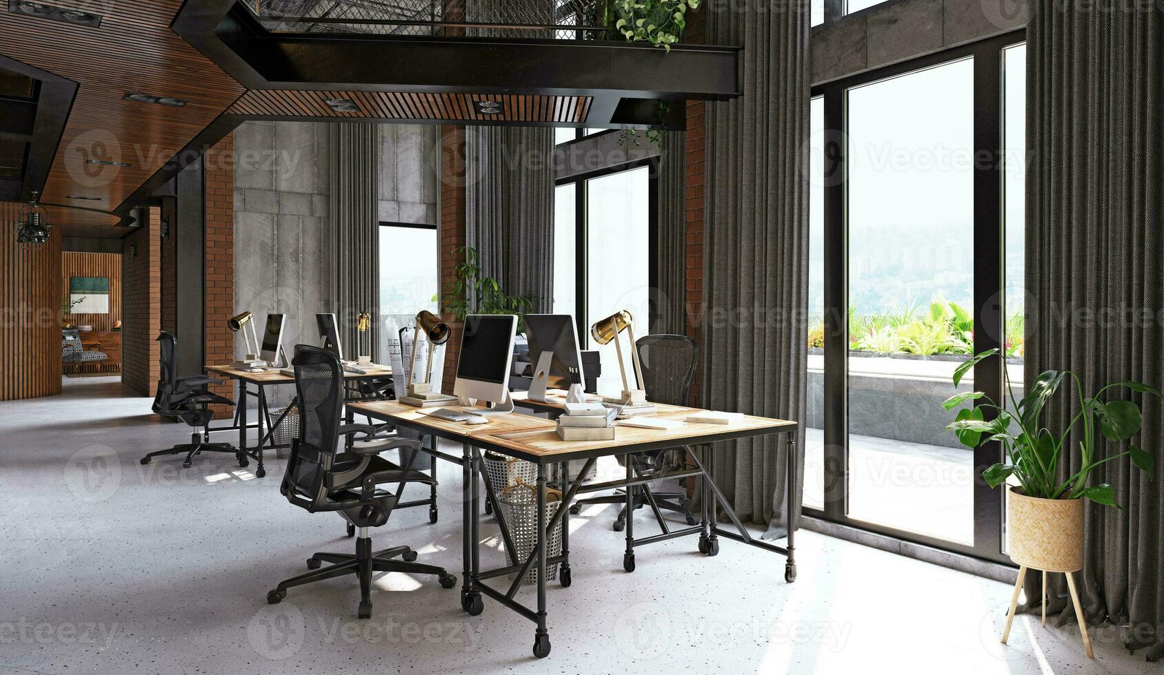 Loft style modern office photo