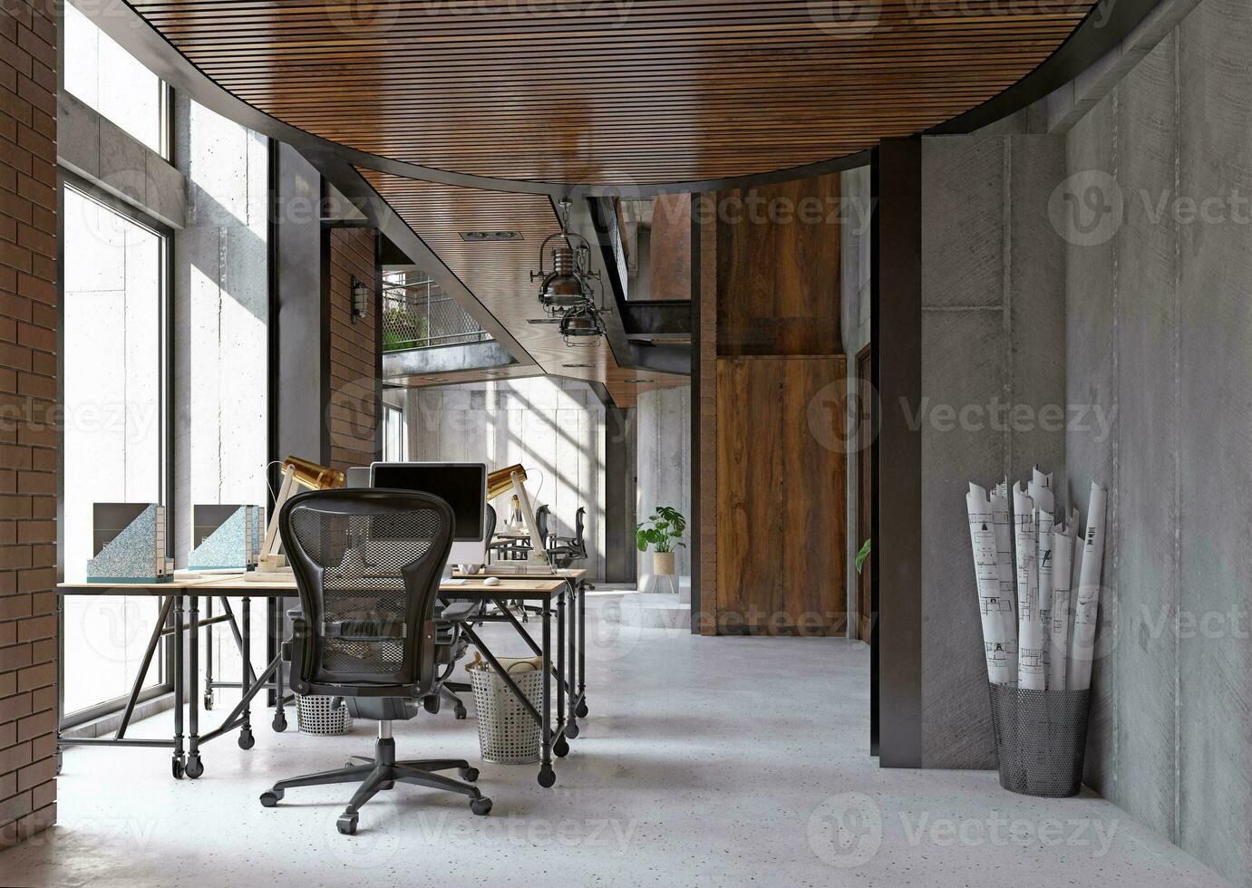 Loft style modern office photo