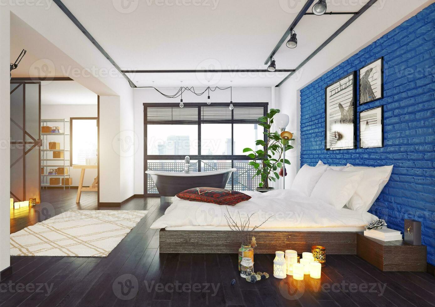 modern loft interior. photo