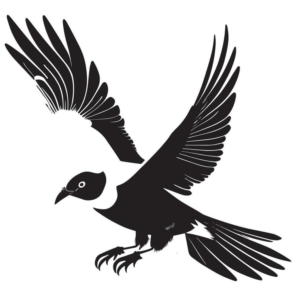 Bird Vector Line art Illustration, Flying bird vector silhouette, vector black and white bird