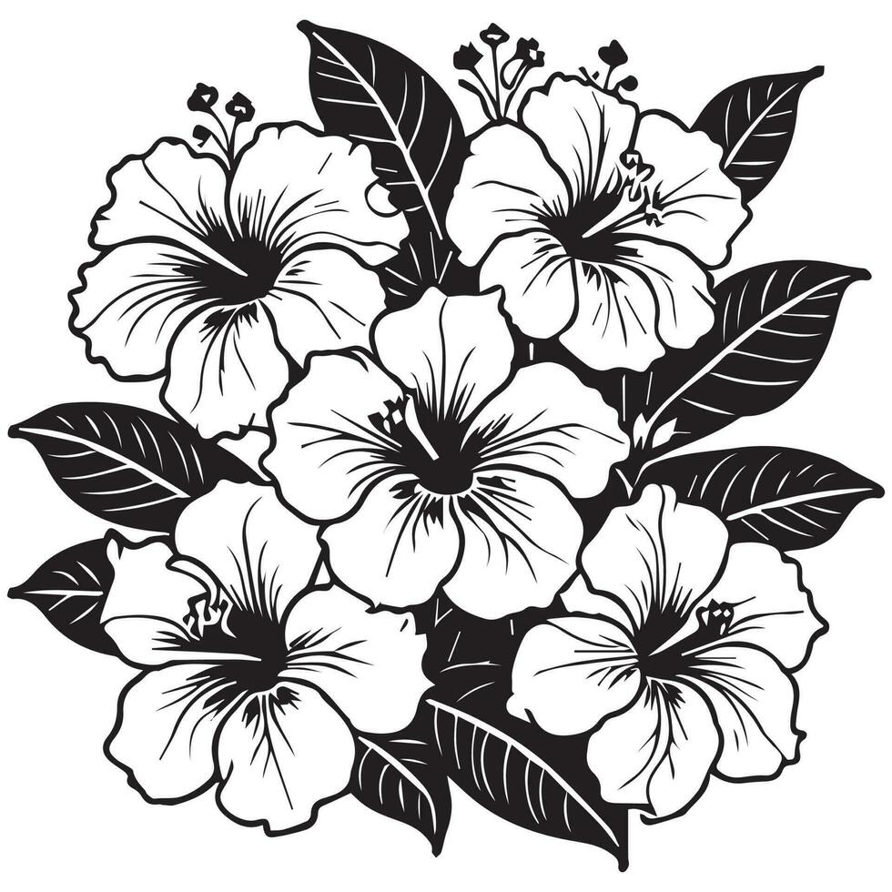Hibiscus Rose Flower vector Illustration, Flower Vector illustration.