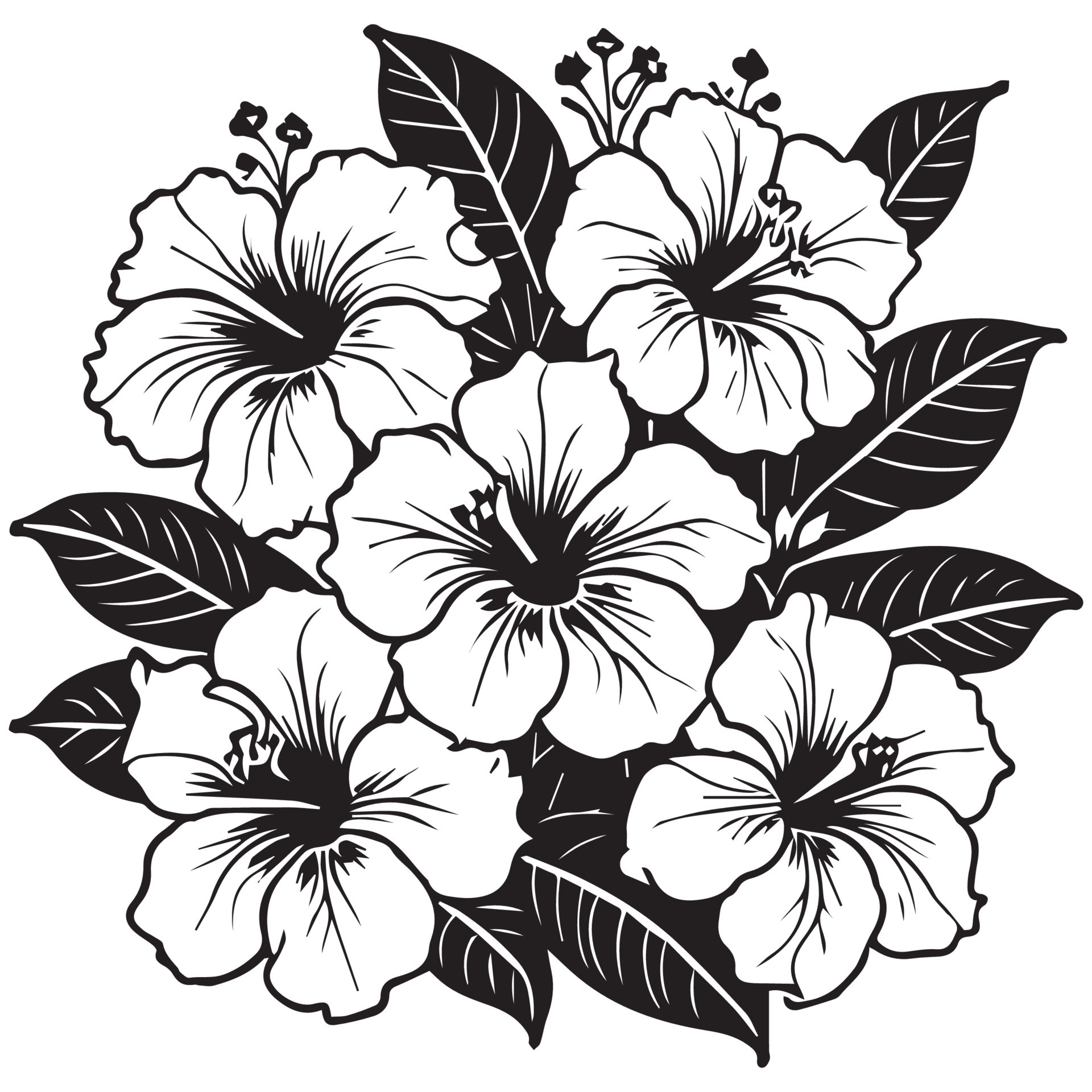 Hibiscus Rose Flower vector Illustration, Flower Vector illustration