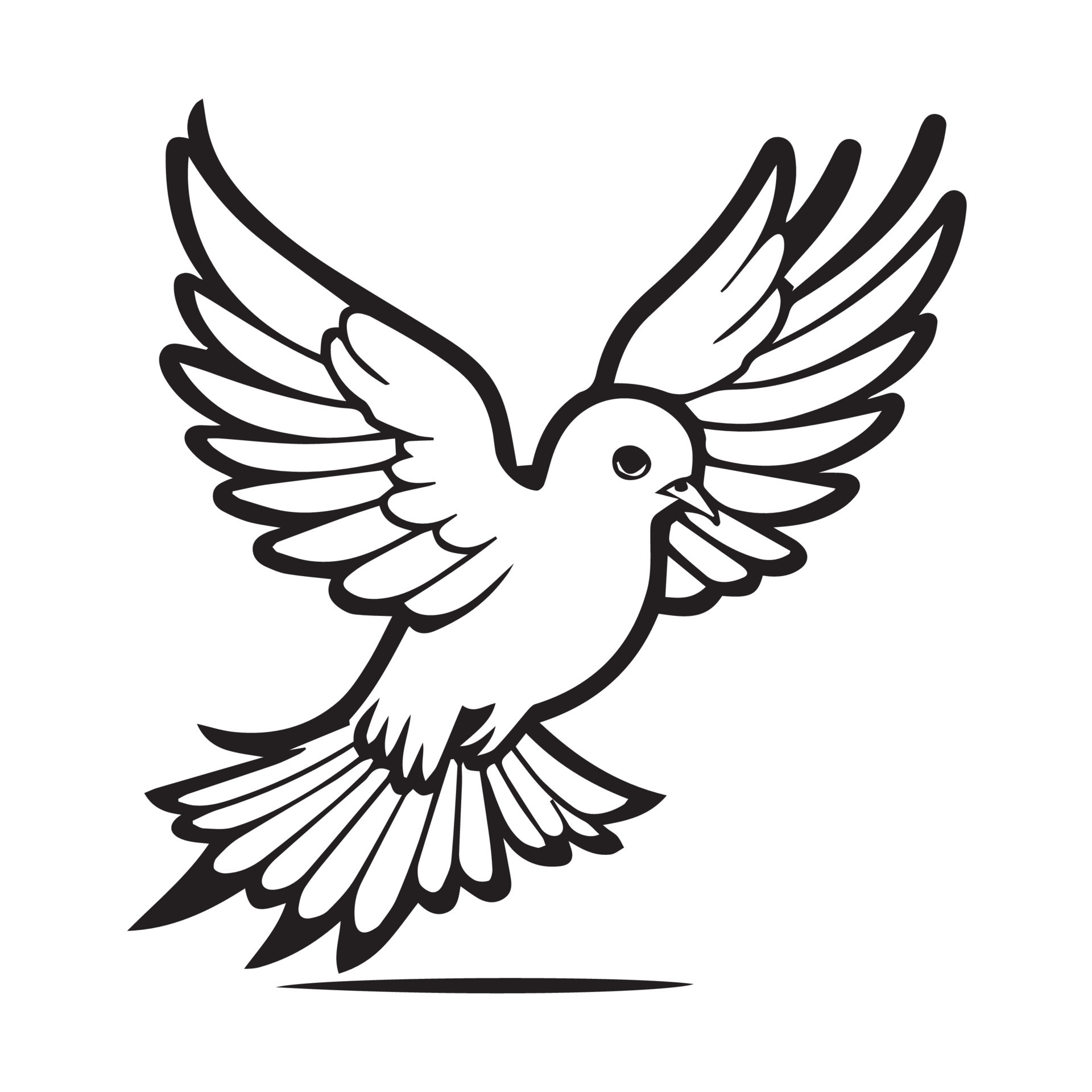 bird-vector-line-art-illustration-flying-bird-vector-silhouette