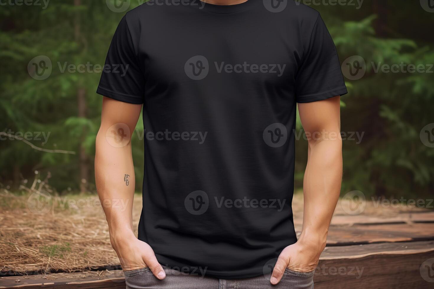 black t shirt for your designs mockup, photo