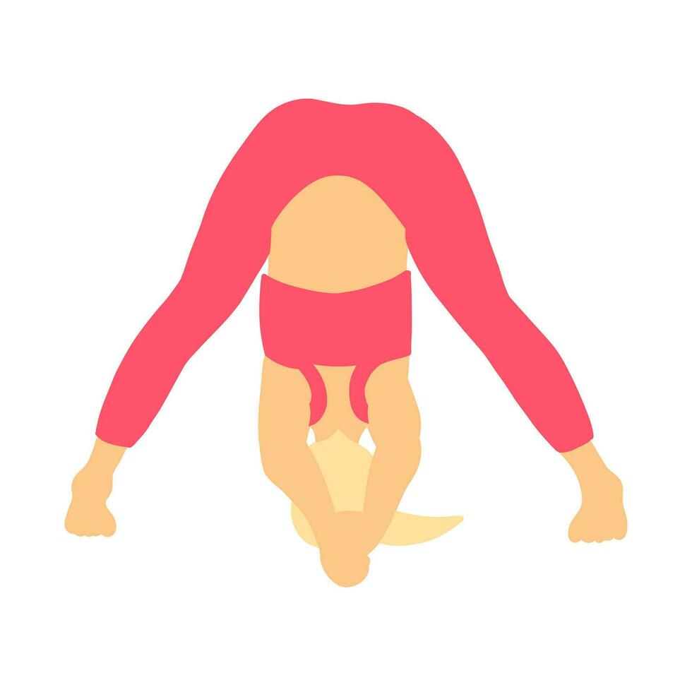 Yoga pose in cartoon flat style vector