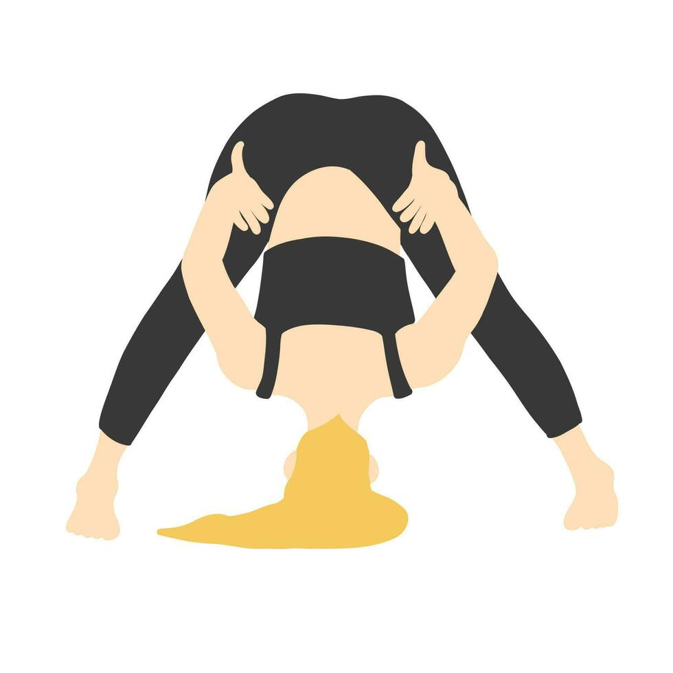 Yoga pose in cartoon flat style vector