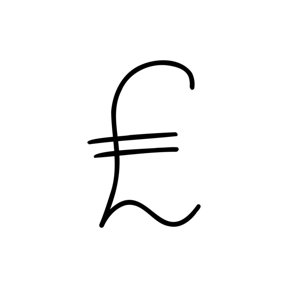 Escribiendo moneda dinero Finanzas firmar íconos euro, dólar, yen, libra recopilación. vector ilustración en mano hecho dibujos animados garabatear estilo aislado en blanco antecedentes. para negocio, bancos, decorando