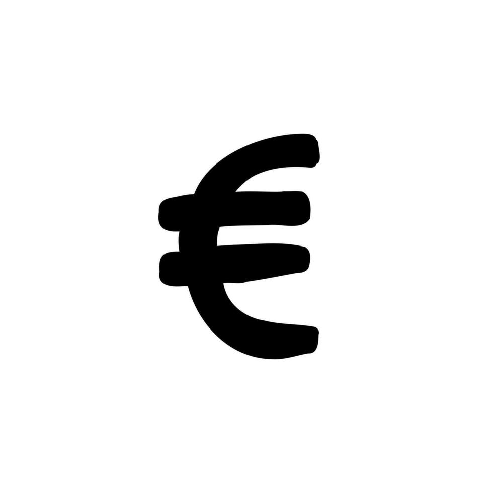 Escribiendo moneda dinero Finanzas firmar íconos euro, dólar, yen, libra colocar. vector ilustración en mano dibujado dibujos animados garabatear estilo aislado en blanco antecedentes. para decorando, tipografía, presentación.