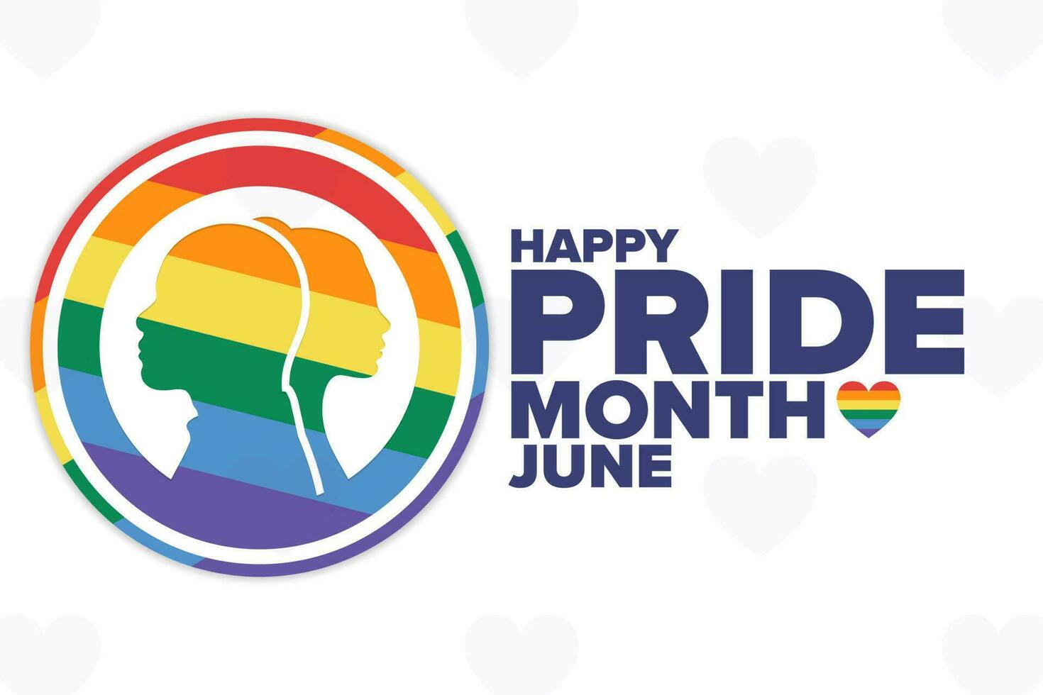 Happy Pride Month. LGBT. June. Holiday concept. Template for background, banner, card, poster with text inscription. Vector EPS10 illustration.