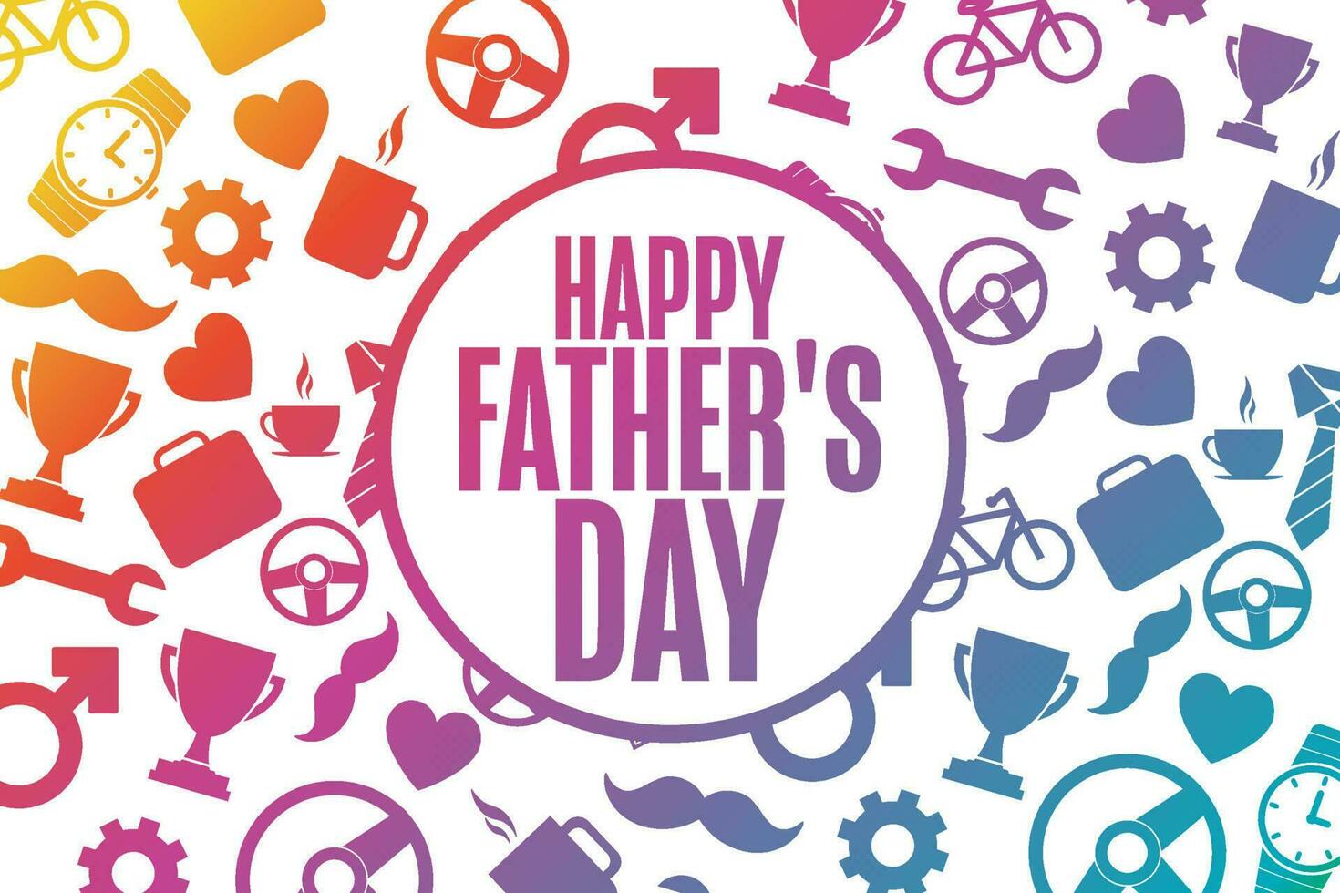 Happy Father's Day. Holiday concept. Template for background, banner, card, poster with text inscription. Vector EPS10 illustration.