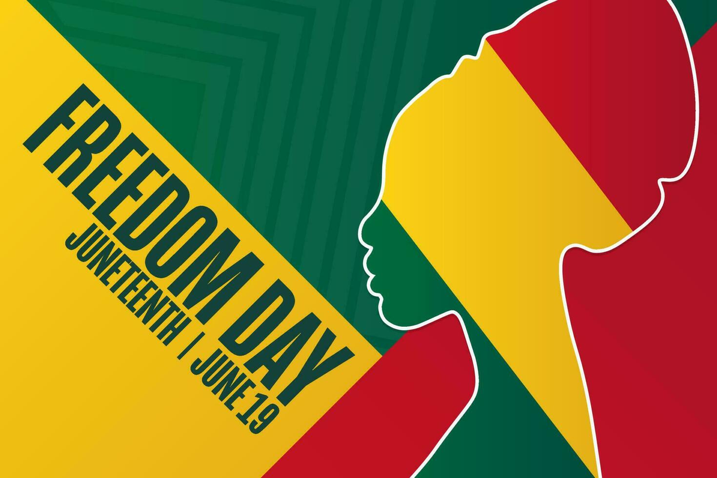 Juneteenth. Freedom Day. June 19. Holiday concept. Template for background, banner, card, poster with text inscription. Vector EPS10 illustration.