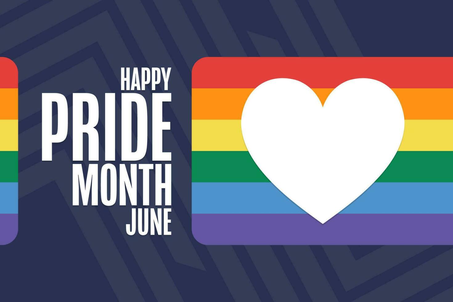 Happy Pride Month. LGBT. June. Holiday concept. Template for background, banner, card, poster with text inscription. Vector EPS10 illustration.