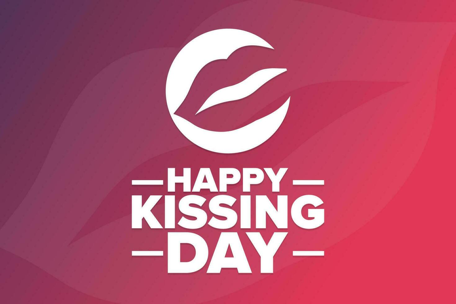 Happy Kissing Day. Holiday concept. Template for background, banner, card, poster with text inscription. Vector EPS10 illustration.