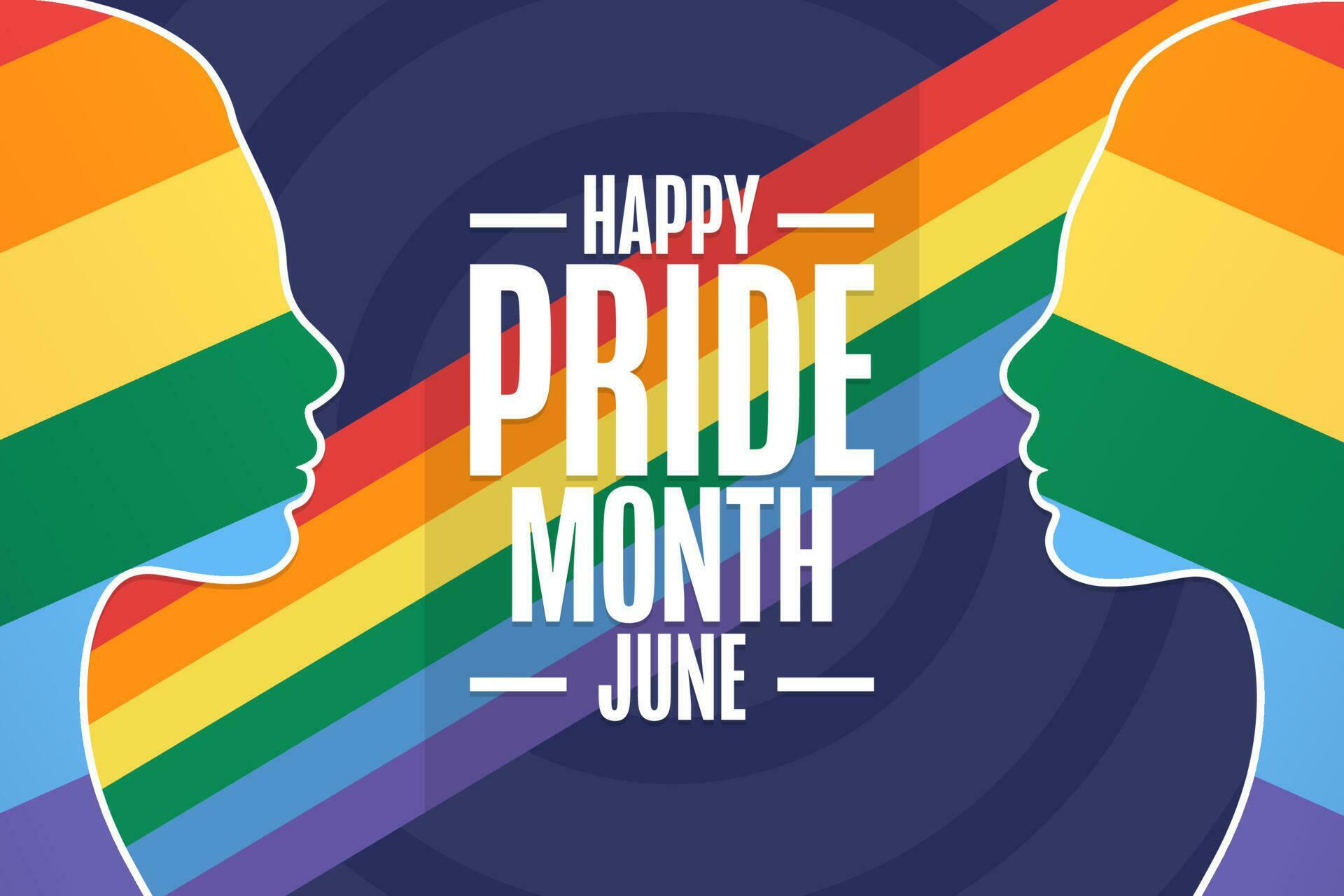 Happy Pride Month LGBT June Holiday Concept Template For Background Happy Pride Month Lgbt June Holiday Concept Template For Background Banner Card Poster With Text Inscription Eps10 Illustration Vector