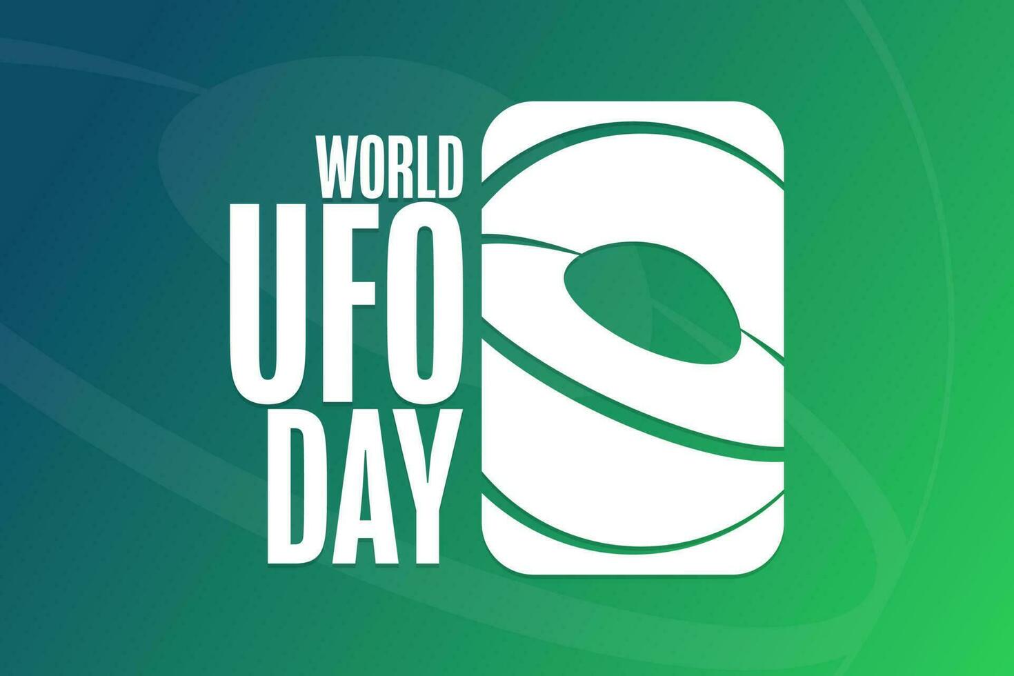 World UFO Day. Holiday concept. Template for background, banner, card, poster with text inscription. Vector EPS10 illustration.