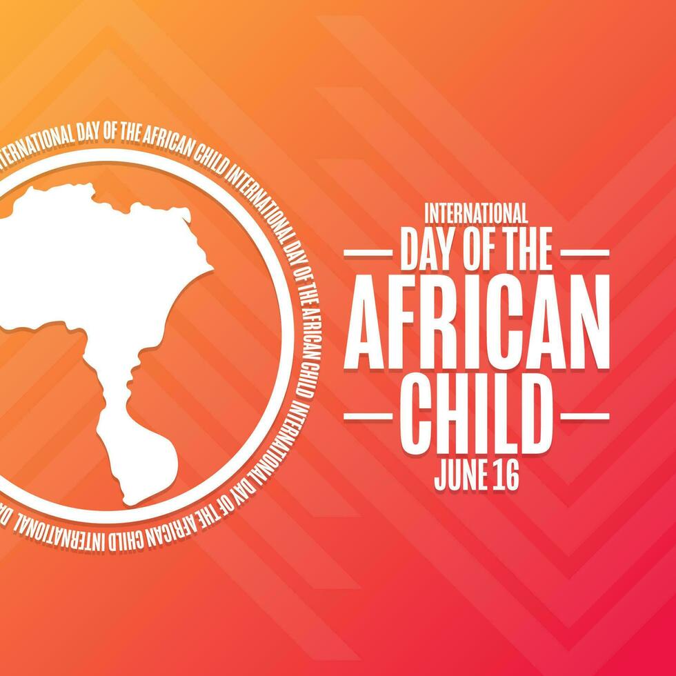internacional día de el africano niño. junio dieciséis. fiesta concepto. modelo para fondo, bandera, tarjeta, póster con texto inscripción. vector eps10 ilustración.