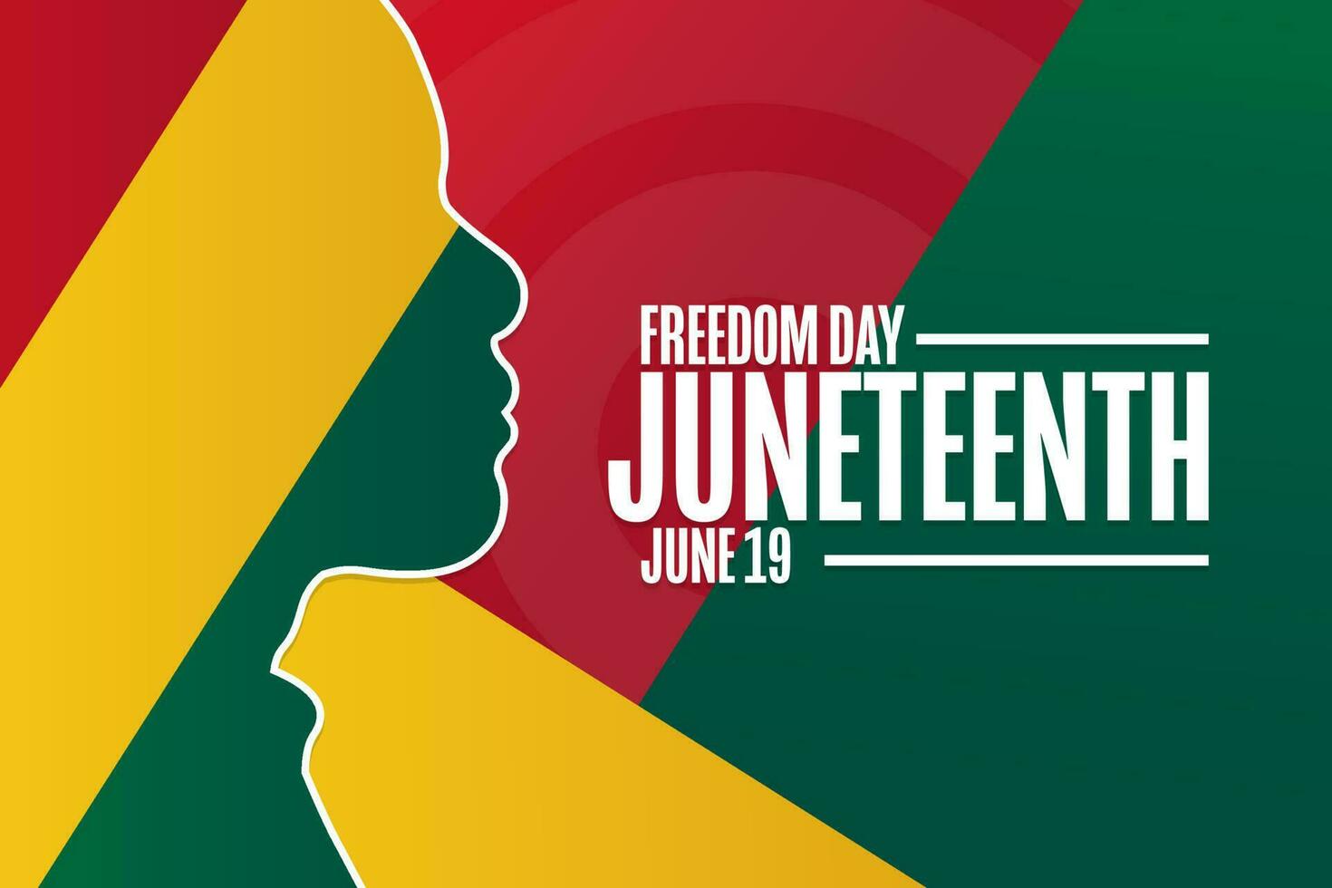 Juneteenth. Freedom Day. June 19. Holiday concept. Template for background, banner, card, poster with text inscription. Vector EPS10 illustration.