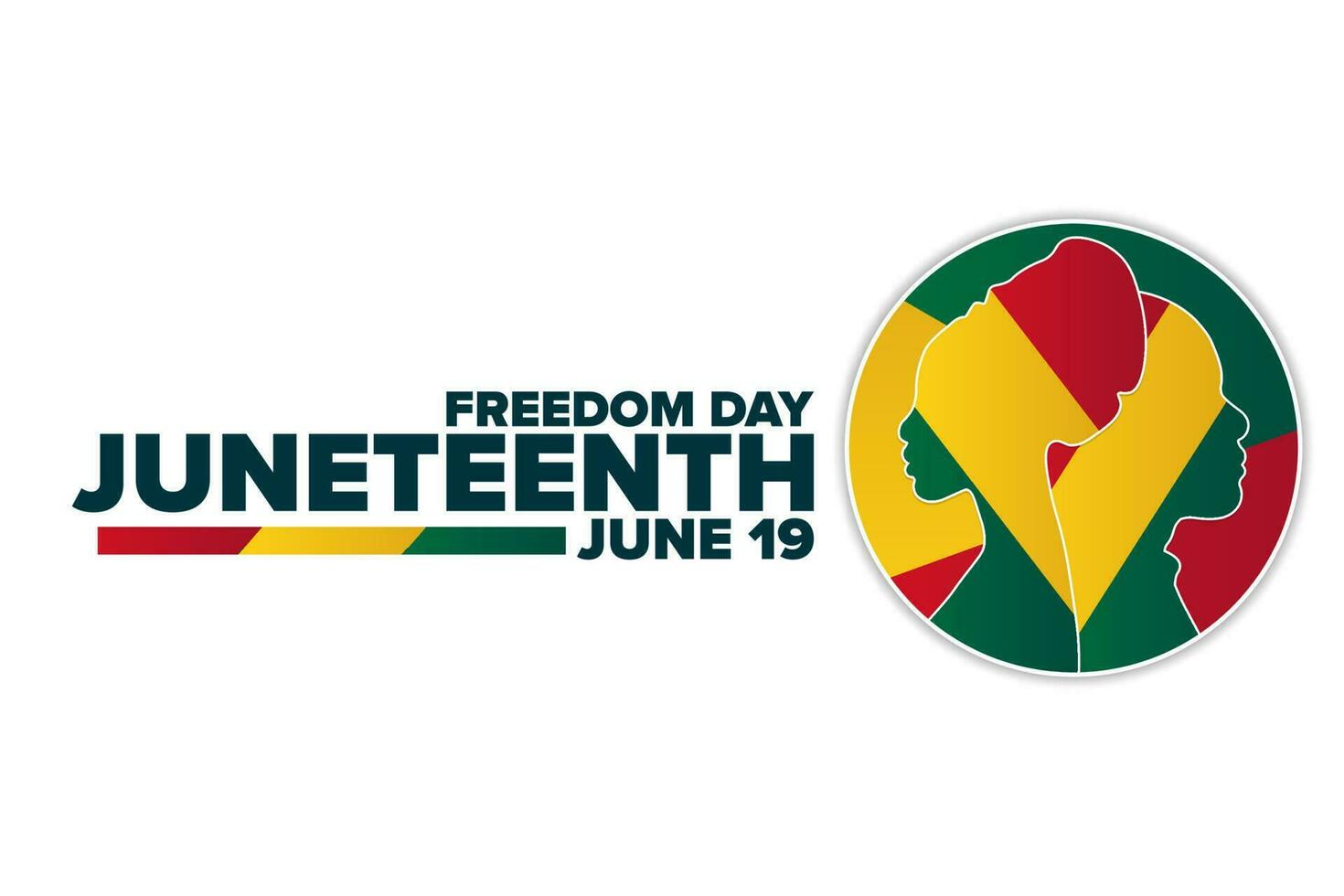 Juneteenth. Freedom Day. June 19. Holiday concept. Template for background, banner, card, poster with text inscription. Vector EPS10 illustration.