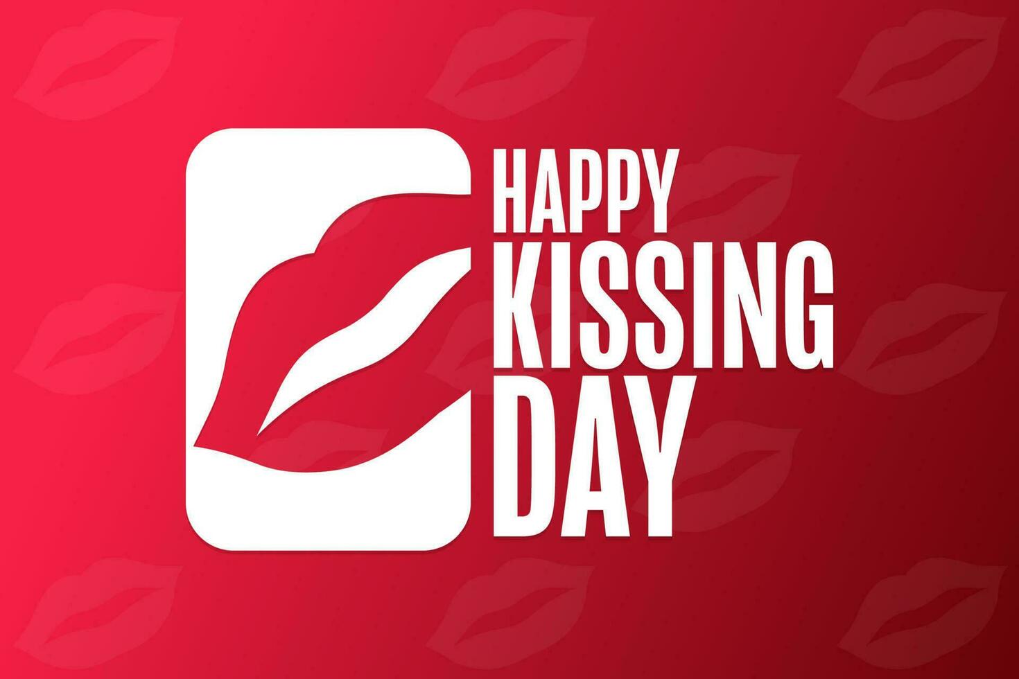 Happy Kissing Day. Holiday concept. Template for background, banner, card, poster with text inscription. Vector EPS10 illustration.