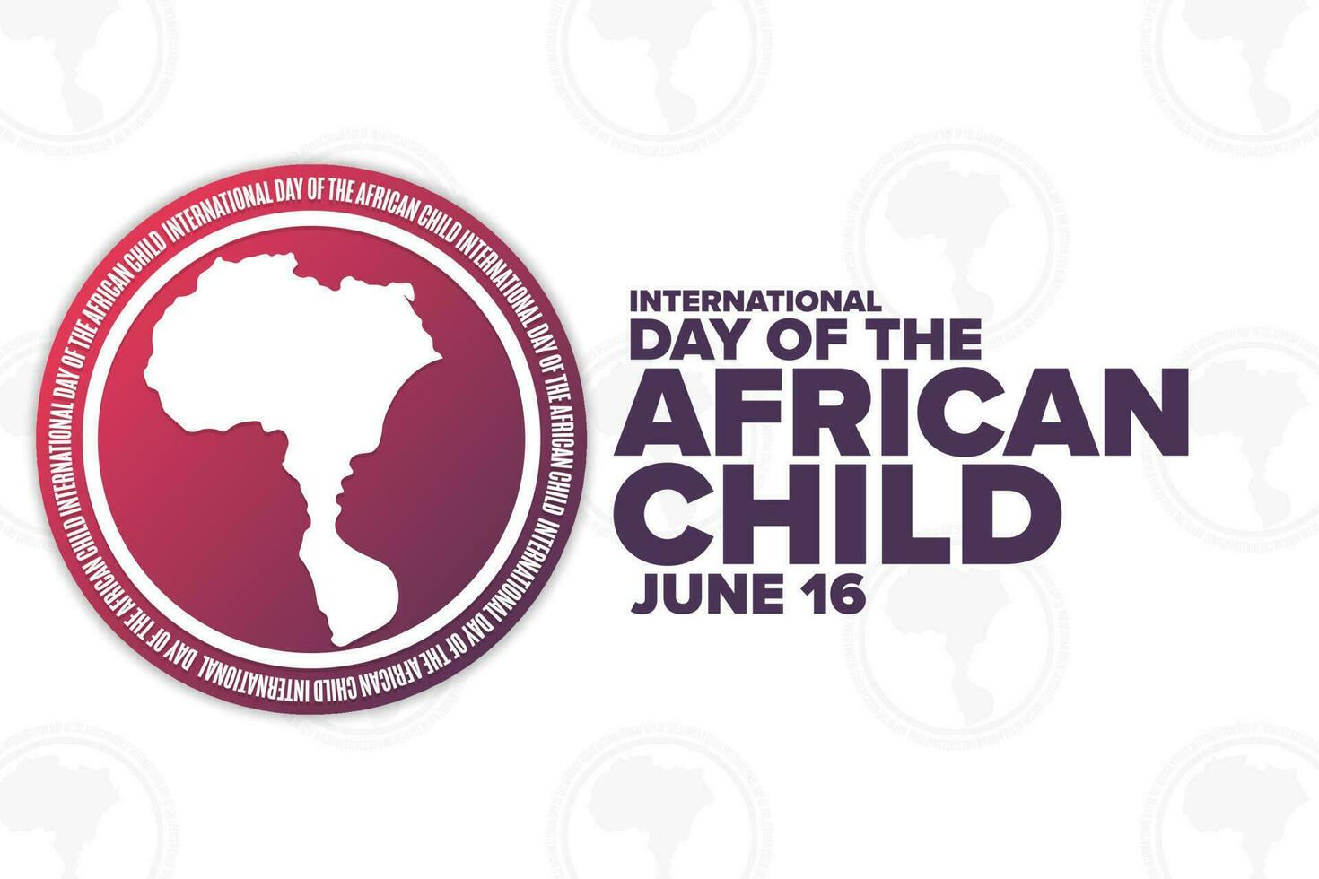 International Day of the African Child. June 16. Holiday concept. Template for background, banner, card, poster with text inscription. Vector EPS10 illustration.