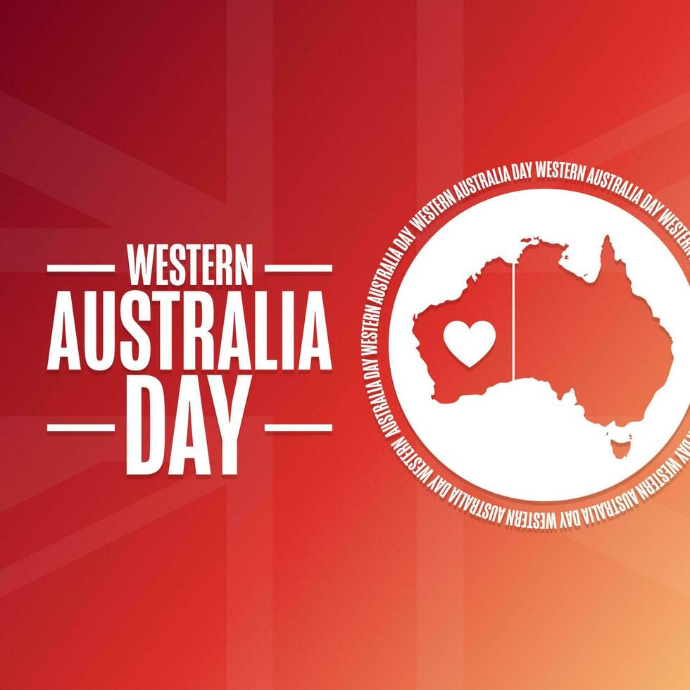 Western Australia Day. Holiday concept. Template for background, banner, card, poster with text inscription. Vector EPS10 illustration.