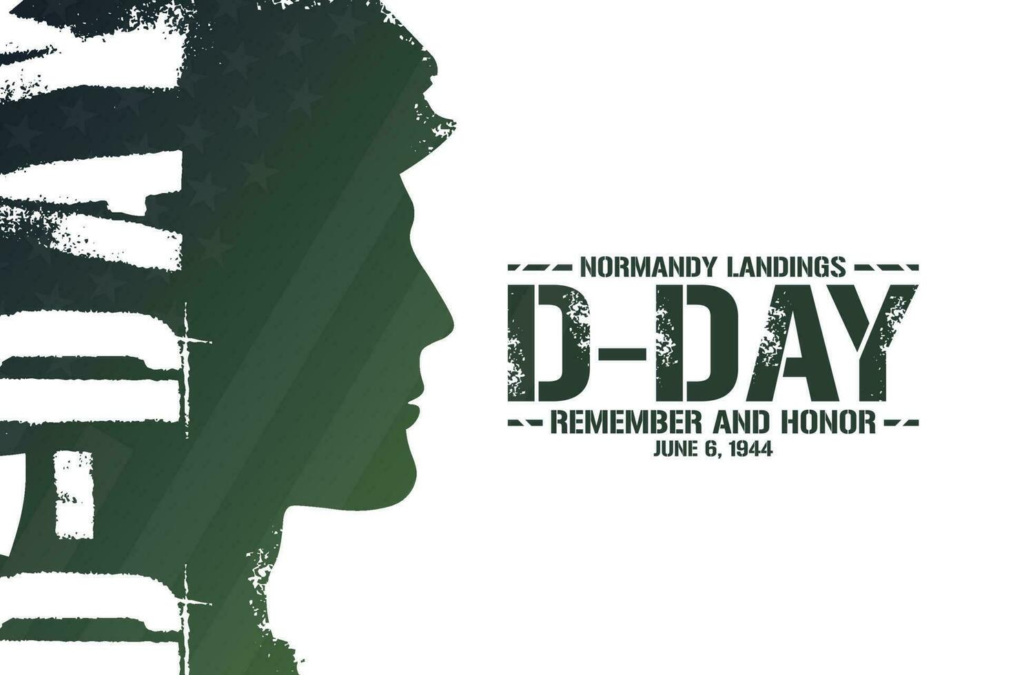 día D. Normandía aterrizajes recuerda y honor. junio 6, 1944. fiesta concepto. modelo para fondo, bandera, tarjeta, póster con texto inscripción. vector eps10 ilustración.