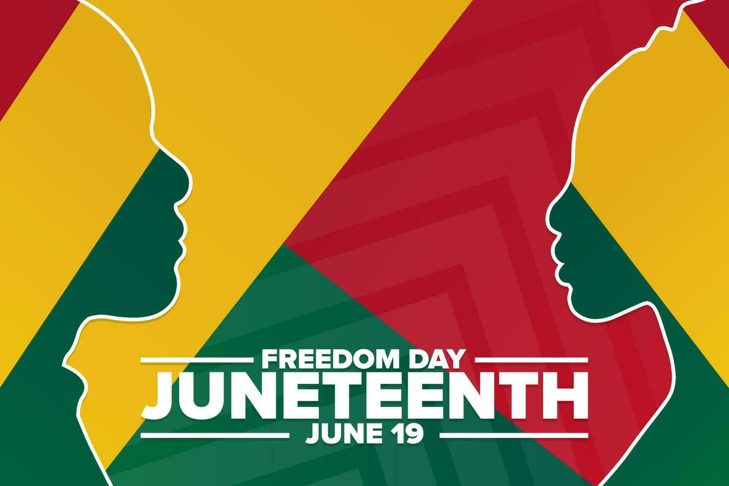 Juneteenth. Freedom Day. June 19. Holiday concept. Template for background, banner, card, poster with text inscription. Vector EPS10 illustration.