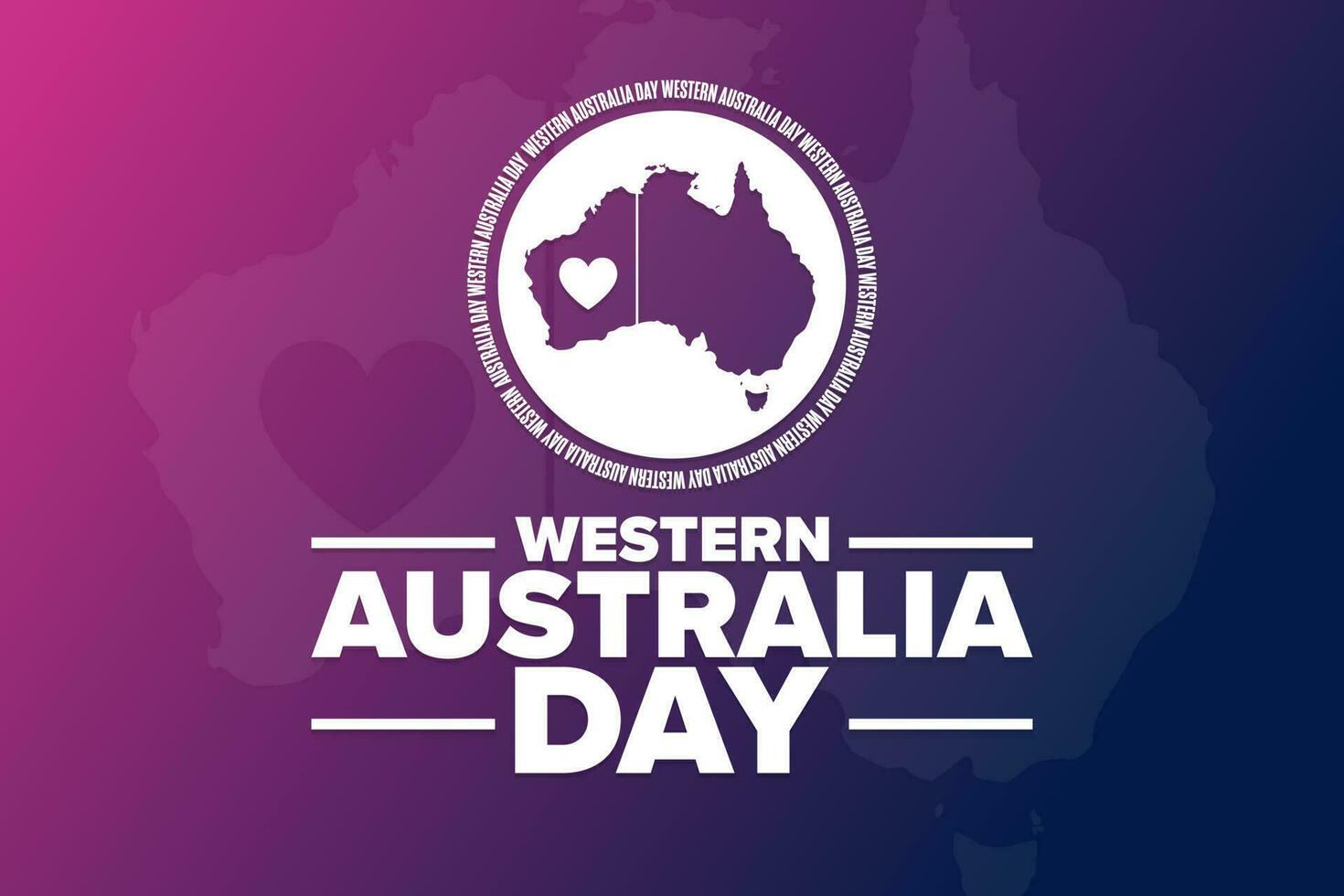 Western Australia Day. Holiday concept. Template for background, banner, card, poster with text inscription. Vector EPS10 illustration.