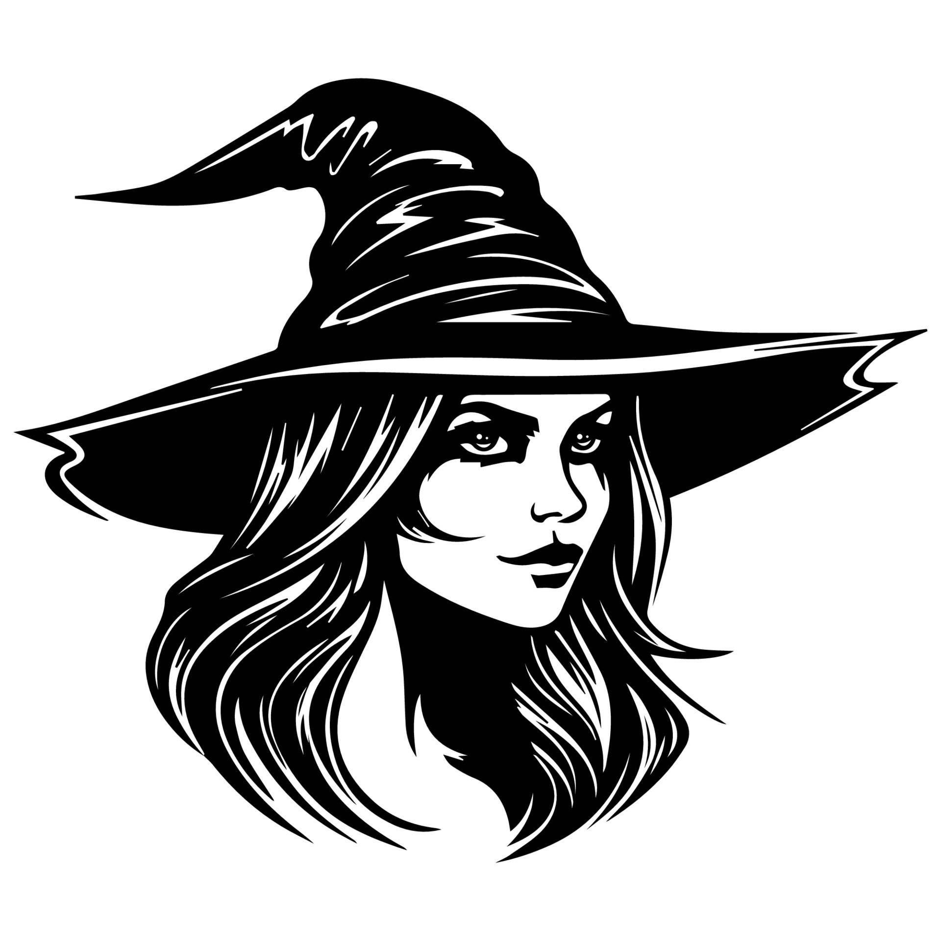 pretty witch face drawing