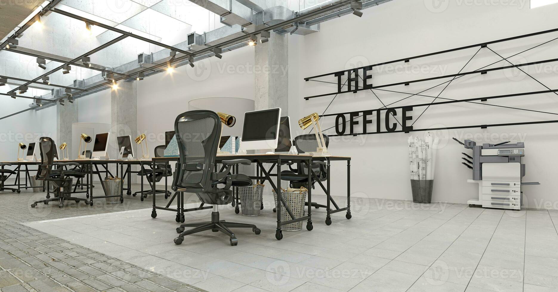 Bright office in loft style. photo