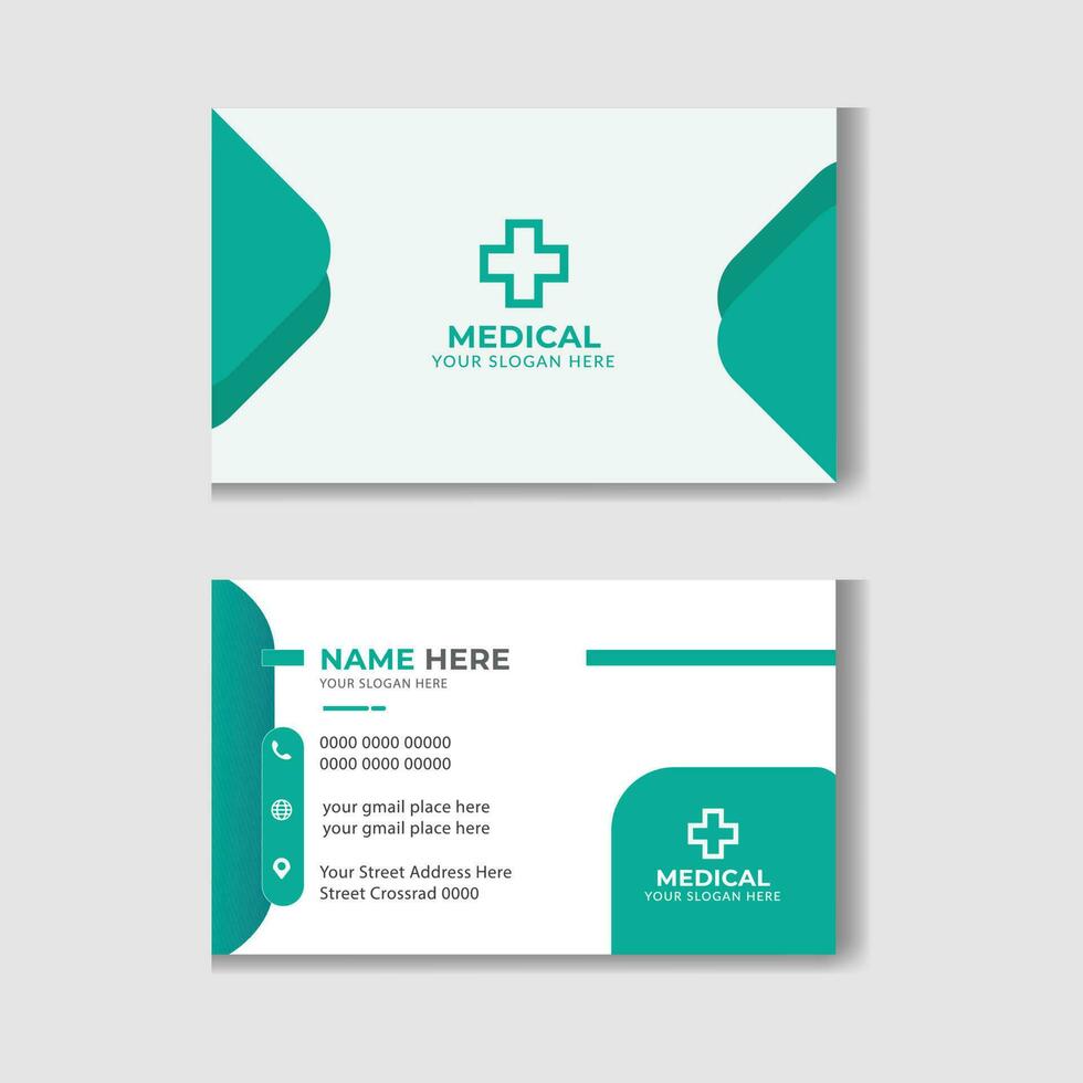 Modern healthcare medical business card template Free Vector