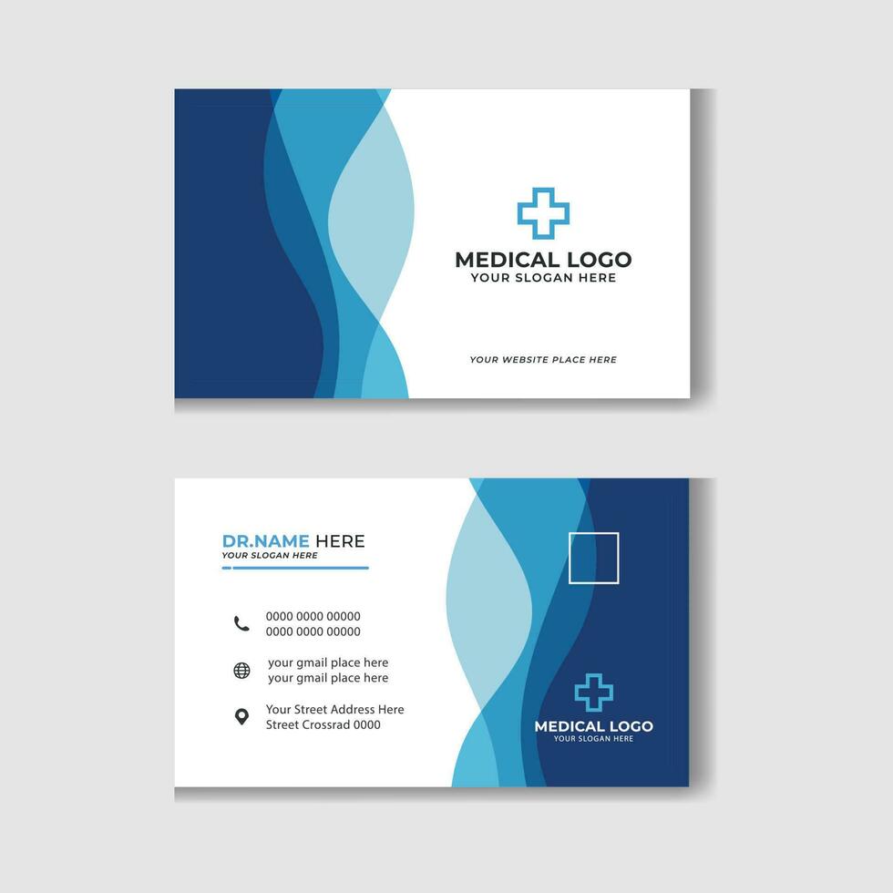 Modern healthcare medical business card template Free Vector