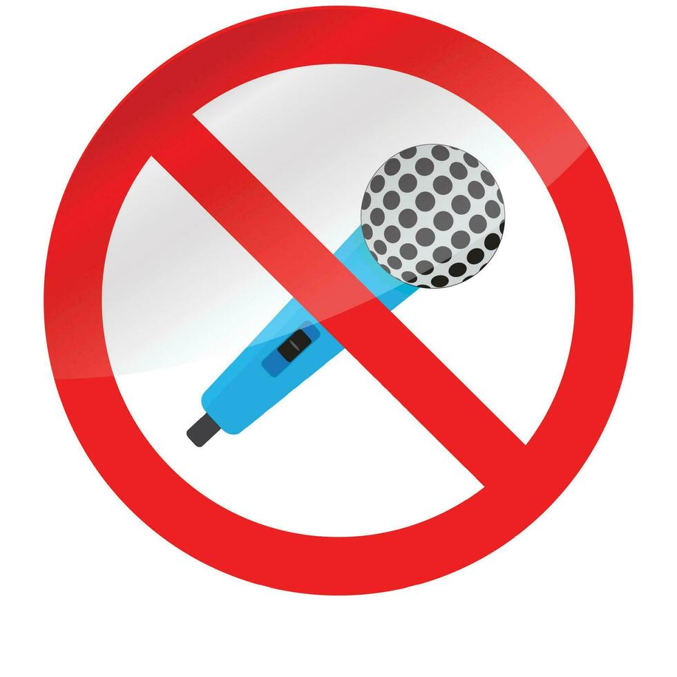 Icon ban microphone vector