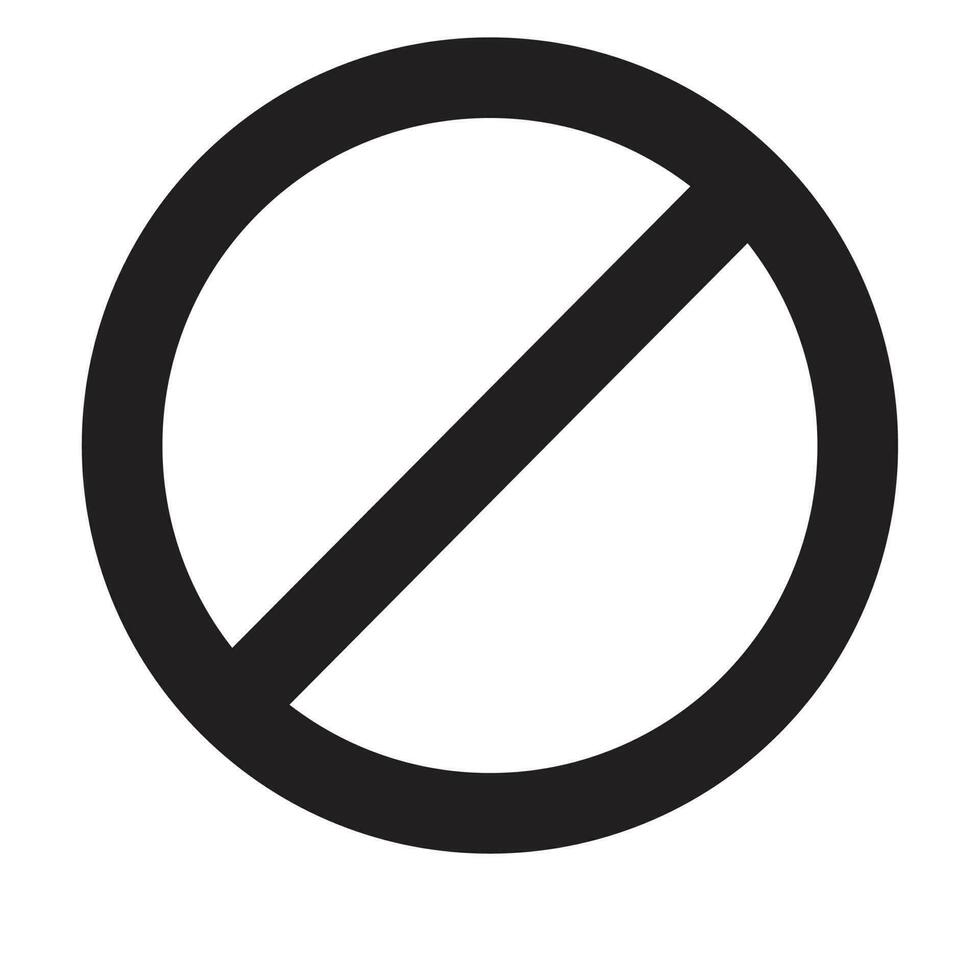 Ban sign black icon vector