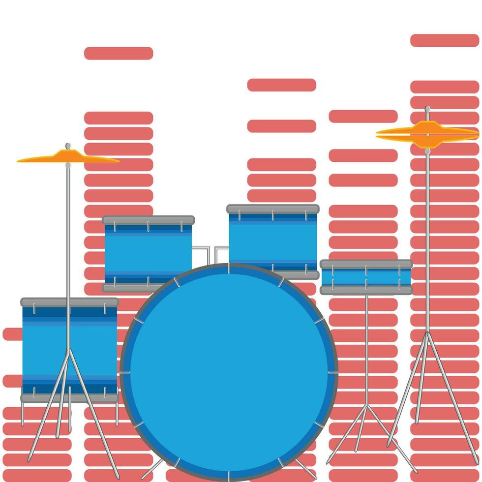 Drum set flat style vector