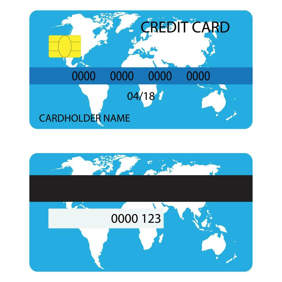 Credit card with world map vector