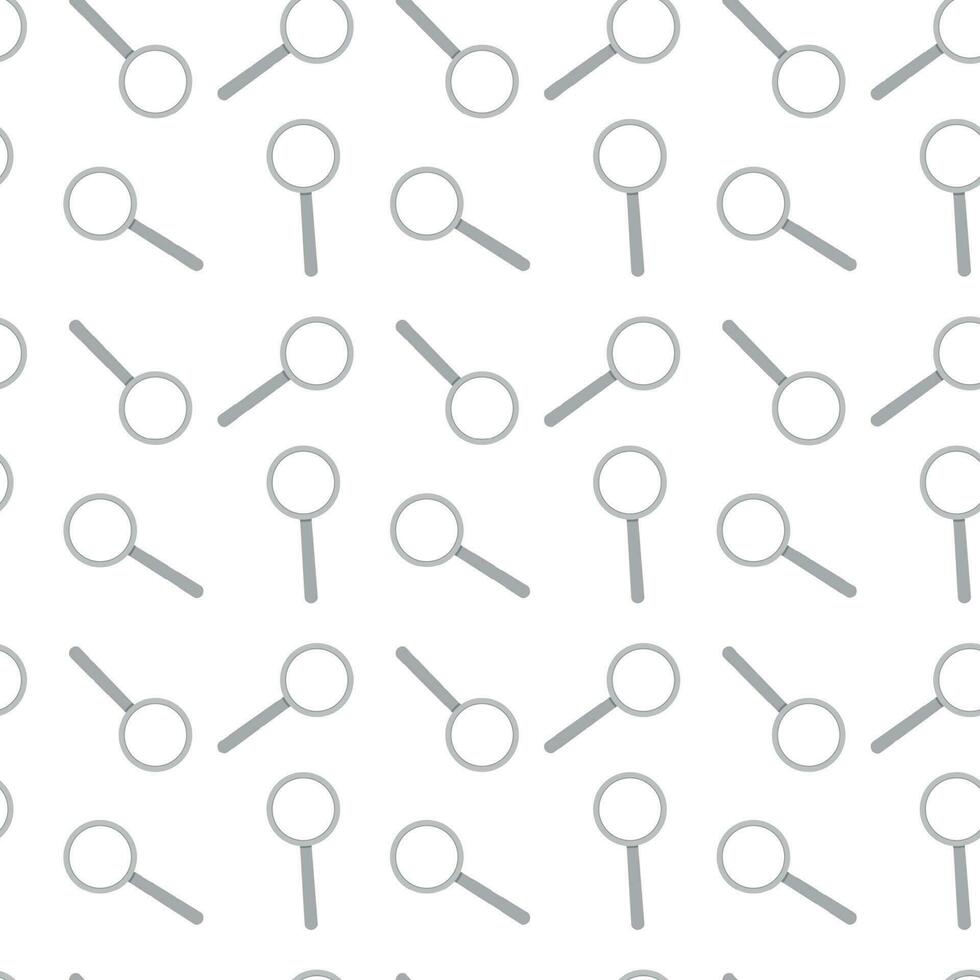 Seamless pattern with magnifying glass. Search tool equipment, vector illustration