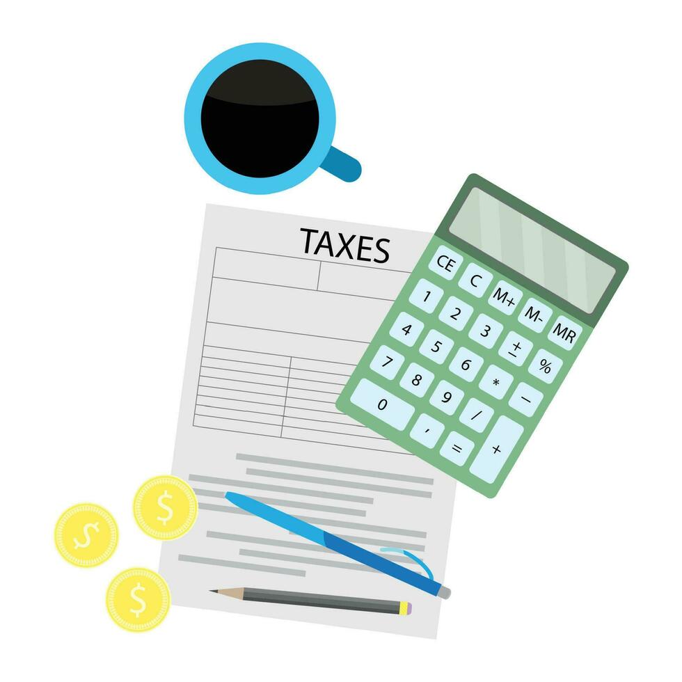 Tax day flat concept vector