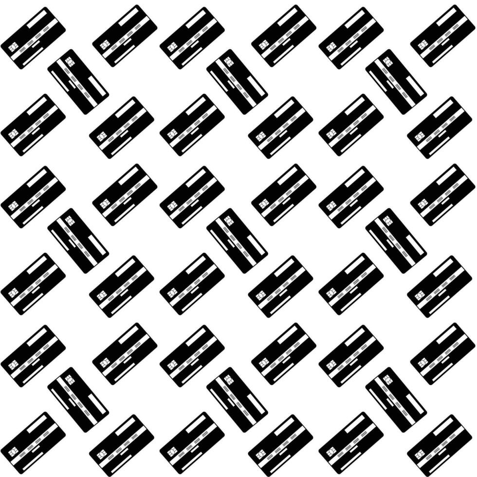 Seamless pattern credit card. Monochrome background with money, vector illustration