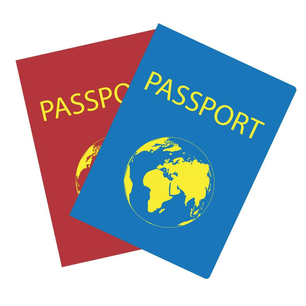 pasaportes con mundo mapa vector