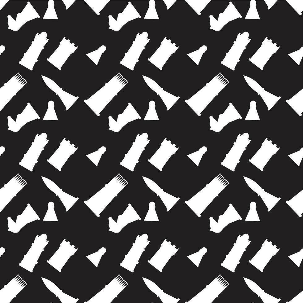 Seamless monochrome pattern with chess figures vector